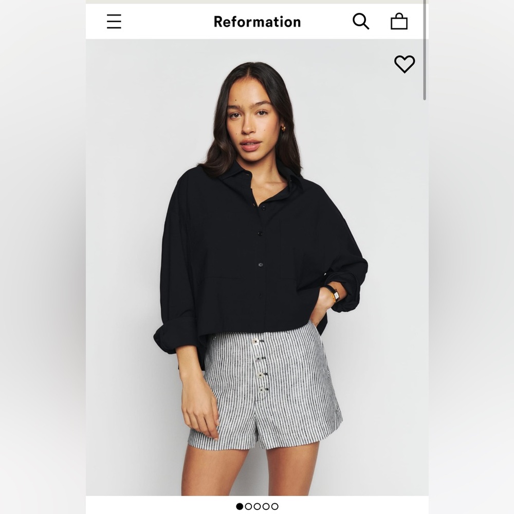 NWT Reformation Grayson linen short; size 2